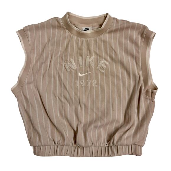 Women's Nike Sportswear Collection Muscle Knit Tank Top Size XS Loose Fit Tan - Picture 2 of 7